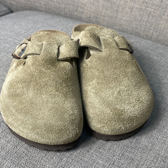 Birkenstock Women's Taupe Suede Mules - Picture 9 of 12